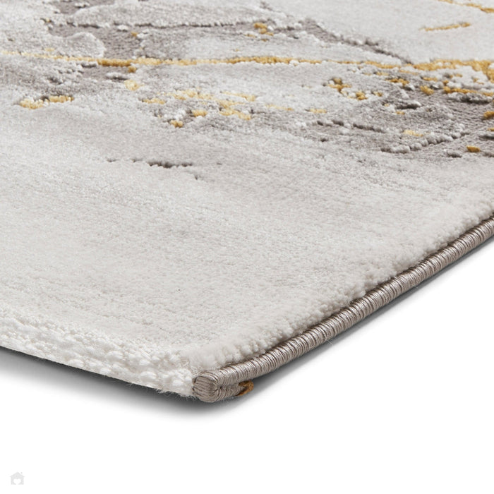 Craft 23270 Modern Abstract Marbled Soft Textured Ivory/Grey/Gold Rug