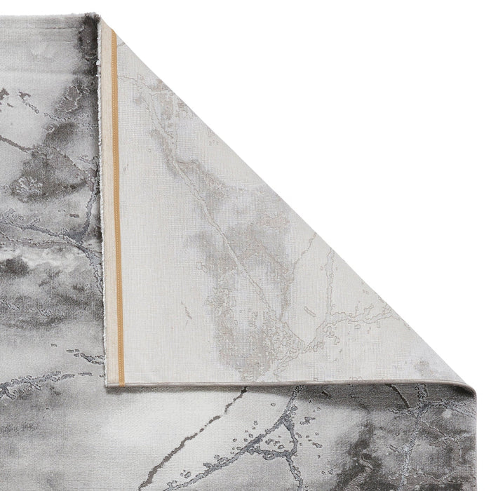 Craft 23270 Modern Abstract Marbled Soft Textured Ivory/Grey/Silver Rug