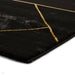 Craft 23299 Modern Geometric Marbled Soft Textured Black/Gold Rug