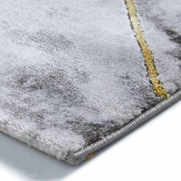 Craft 23299 Modern Geometric Marbled Soft Textured Ivory/Gold Rug