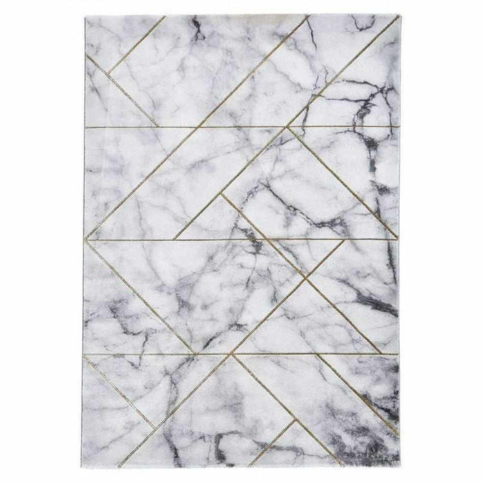 Craft 23299 Modern Geometric Marbled Soft Textured Ivory/Gold Rug