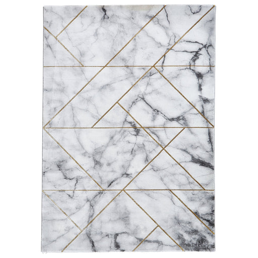 Craft 23299 Modern Geometric Marbled Soft Textured Ivory/Gold Rug