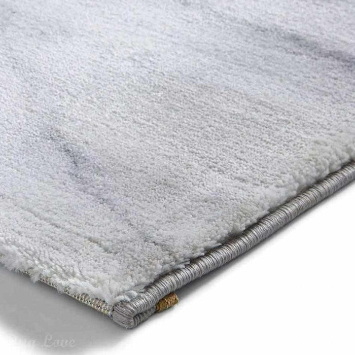 Craft 23299 Modern Geometric Marbled Soft Textured Ivory/Silver Rug