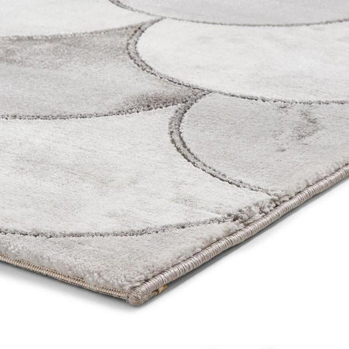 Craft 23361 Modern Geometric Scales Soft Textured Grey/Silver Rug