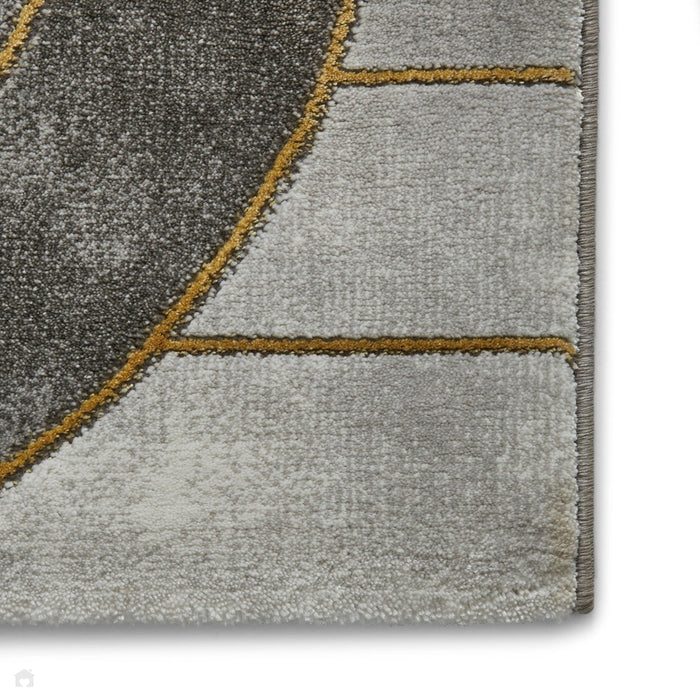 Craft 23430 Modern Geometric Wavy Soft Textured Grey/Gold Rug