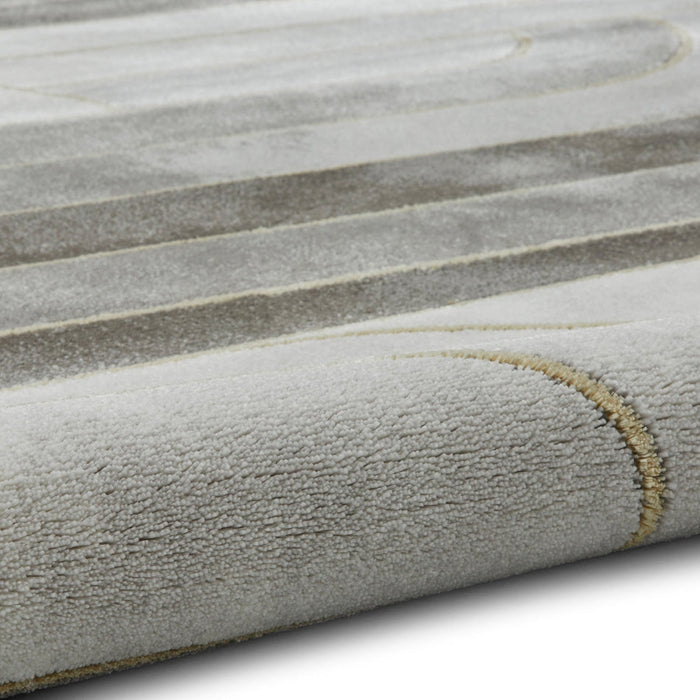 Craft 23430 Modern Geometric Wavy Soft Textured Grey/Gold Rug