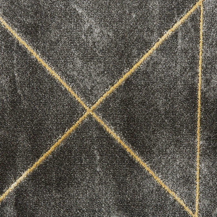 Craft 23486 Modern Geometric Marbled Soft Textured Dark Grey/Gold Rug