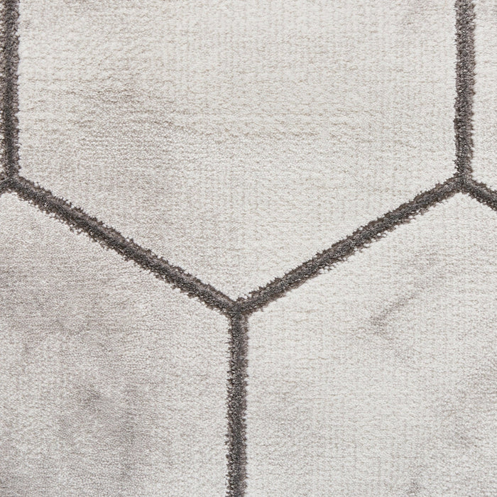 Craft NG719 Modern Geometric Hexagonal Soft Textured Grey/Silver Rug