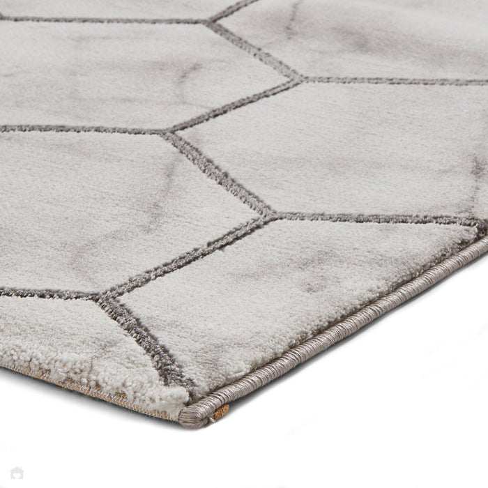 Craft NG719 Modern Geometric Hexagonal Soft Textured Grey/Silver Rug