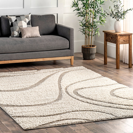 Cream Shag Rug for Home Decor and Comfort 120x180 cm