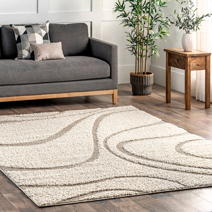 Cream Shag Rug for Home Decor and Comfort 120x180 cm