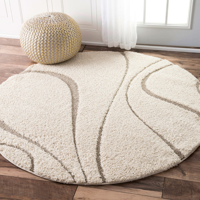 Cream Shaggy Area Rug 120x180 cm