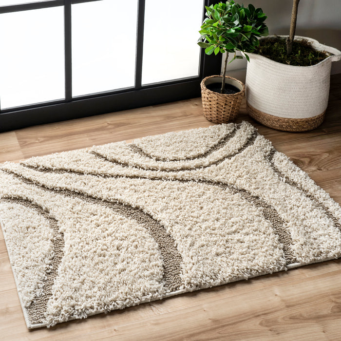 Cream Shaggy Area Rug 120x180 cm