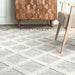 Cream Shaggy Trellis Area Rug for Cozy Home Spaces