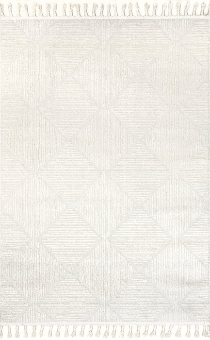 Cream Tiled Trellis Area Rug for Home Decor