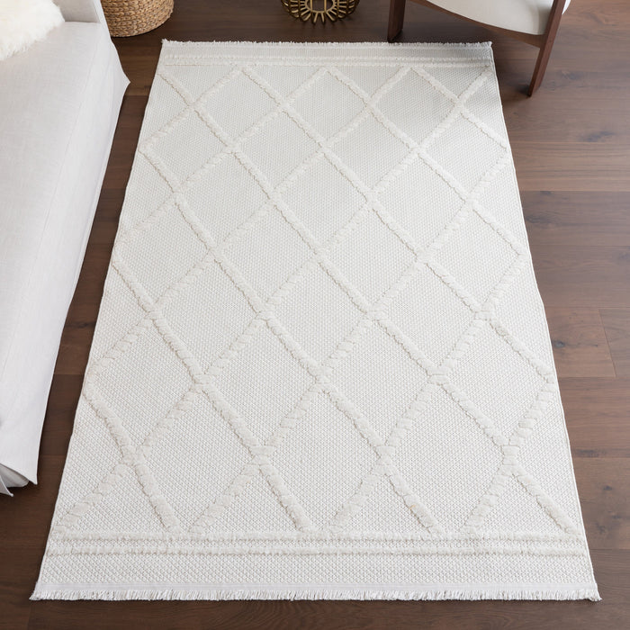 Cream Trellis Area Rug 160x230 cm for Living Room