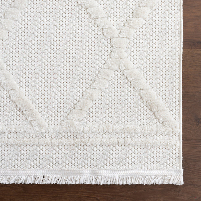 Cream Trellis Area Rug 160x230 cm for Living Room