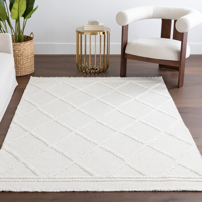 Cream Trellis Area Rug 160x230 cm for Living Room