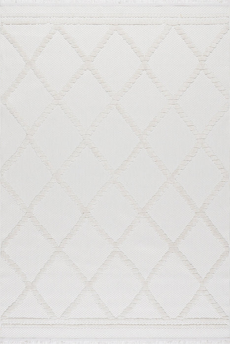 Cream Trellis Area Rug 160x230 cm for Living Room