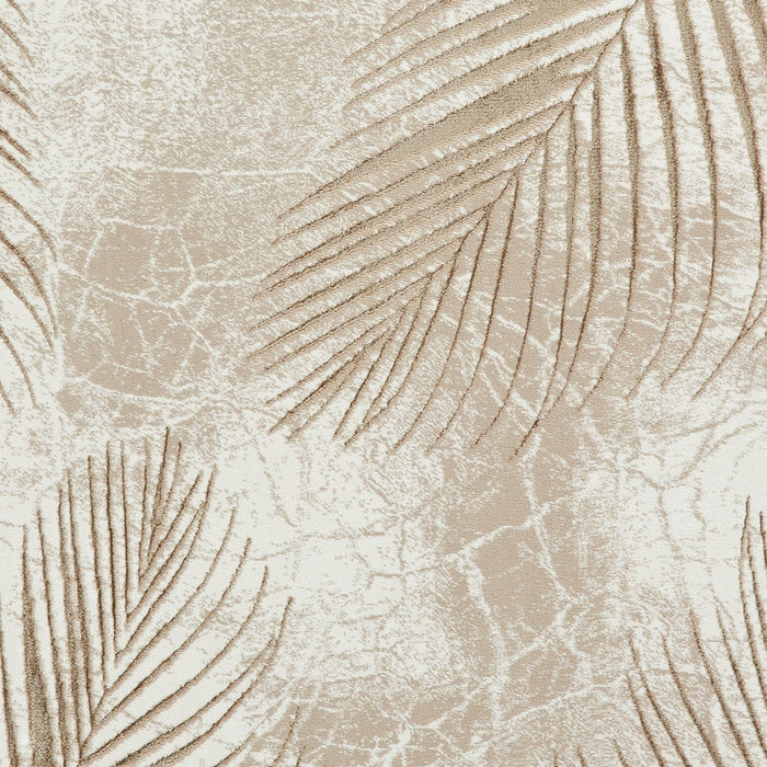 Creation 50051 Modern Botanical Ventation Metallic Shimmer Soft High-Density Textured Beige/Bronze Rug