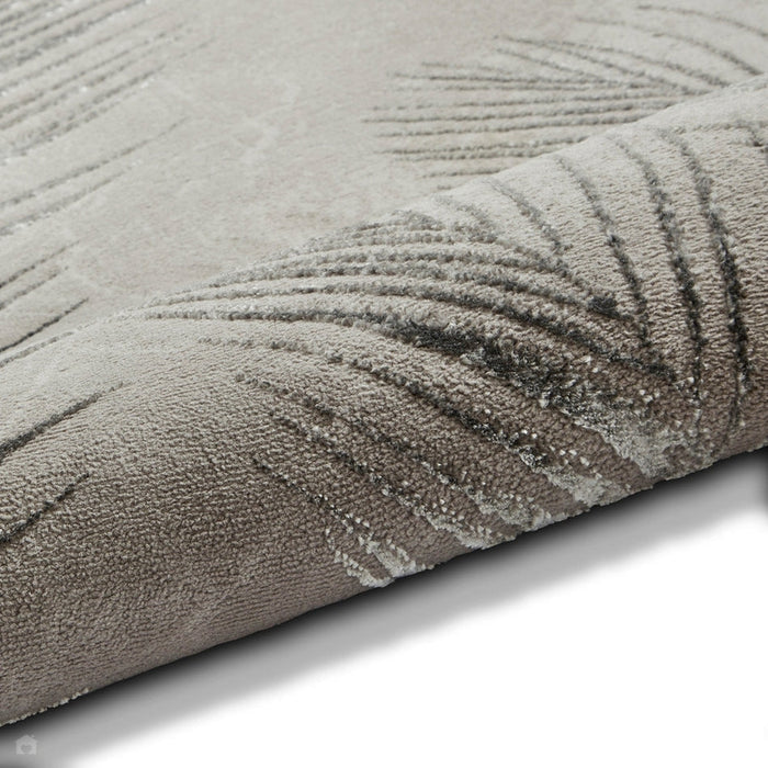 Creation 50051 Modern Botanical Ventation Metallic Shimmer Soft High-Density Textured Grey/Silver Rug