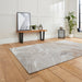 Creation 50054 Modern Abstract Metallic Shimmer Soft High-Density Textured Grey/Ivory Rug