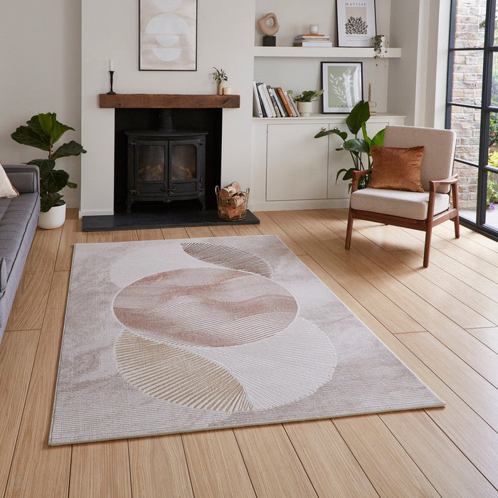 Creation 50097 Modern Multi Textured Super-Soft Venn Bronze/Beige/Brown Rug