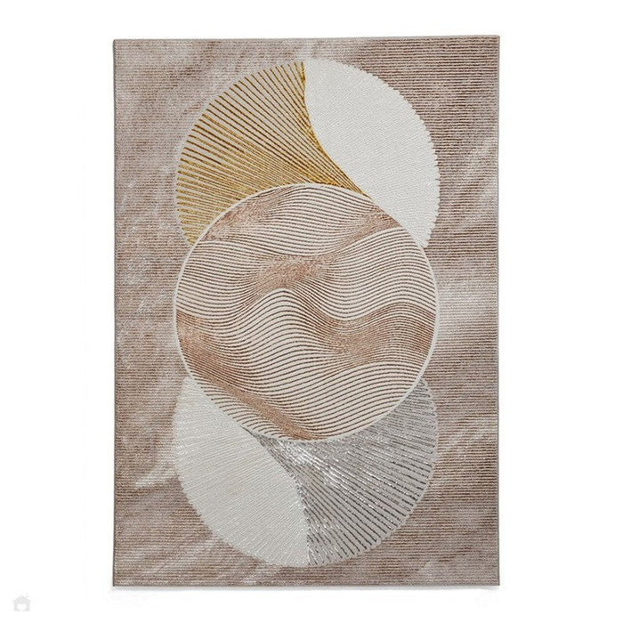 Creation 50097 Modern Multi Textured Super-Soft Venn Gold/Beige/Brown Rug