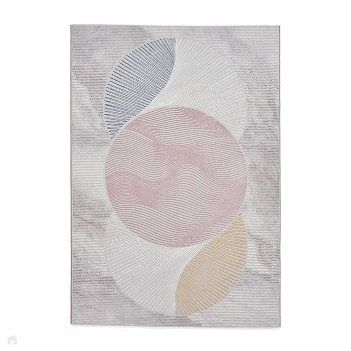 Creation 50097 Modern Multi Textured Super-Soft Venn Pink/Blue Rug