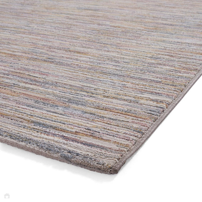 Creation 50164 Modern Banded Multi Textured Super-Soft Pink/Blue Rug