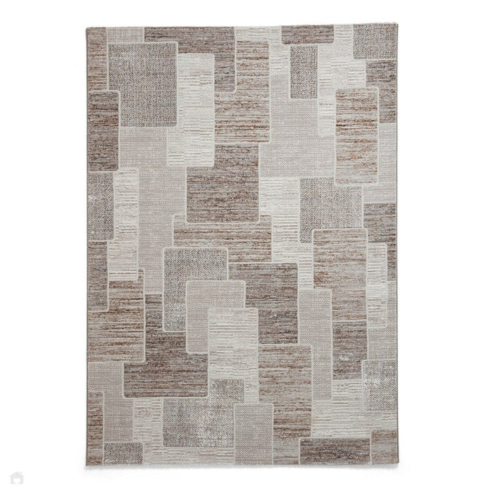 Creation 50178 Modern Distressed Multi Textured Super-Soft Brown/Beige Rug