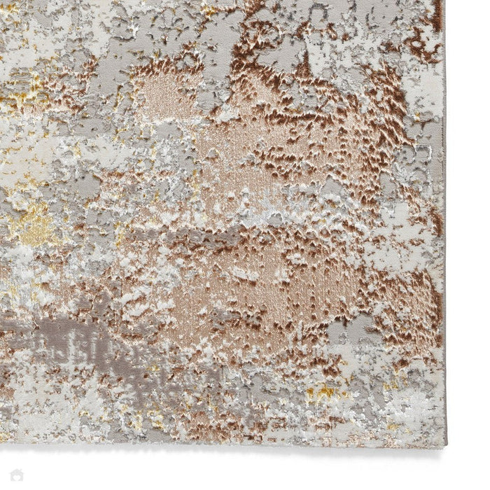 Creation 50179 Modern Distressed Multi Textured Super-Soft Gold/Beige/Brown Rug