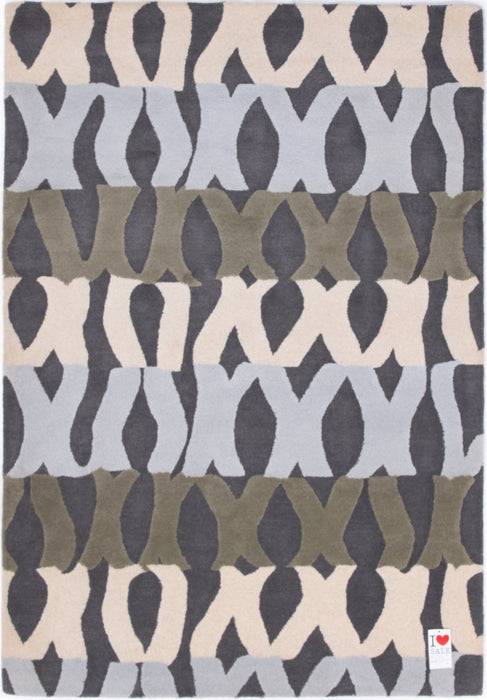 Criss Cross Blue Grey Rug