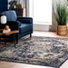 Crowned Rosette Area Rug in Blue 150 cm