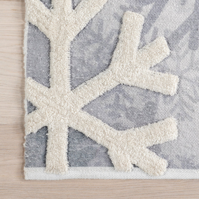 Crystal Snowflake Area Rug 160x230 cm in Grey