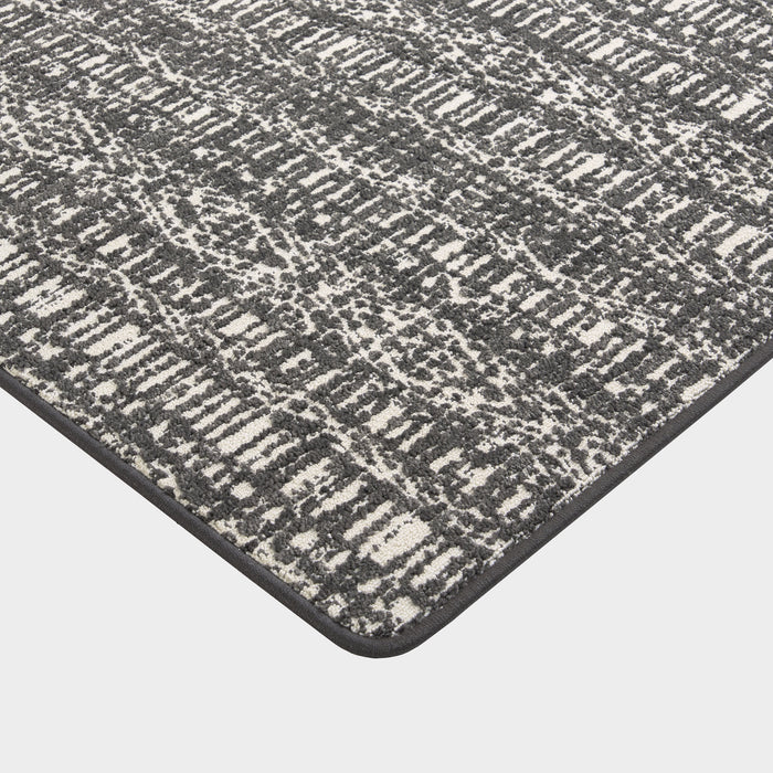 Custom Charcoal Distressed Rug Inspired By Antique Tapestries