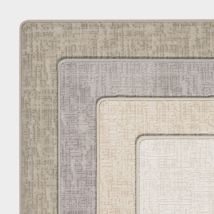 Custom Distressed Crosshatch Area Rug in Neutral Tones