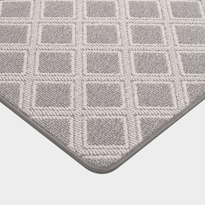 Custom Grey Trellis Area Rug for Home Spaces