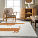 Dachshund Fringed Area Rug 80cm Beige