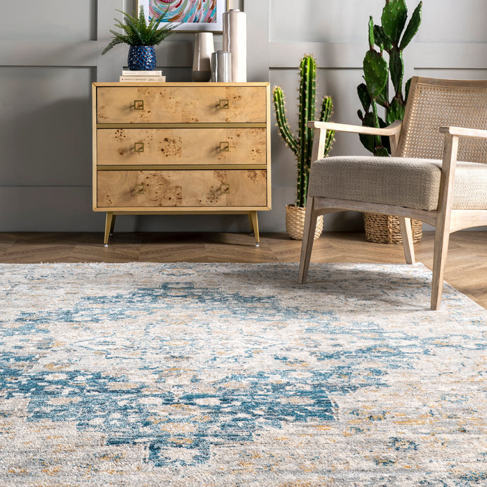 Dallas Vintage Medallion Area Rug 160x230 cm Blue