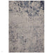 Dara Modern Abstract Durable Stain-Resistant Weatherproof Flatweave In-Outdoor Blue/Silver/Natural Rug