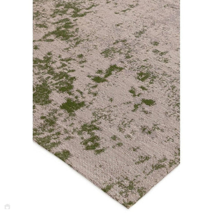 Dara Modern Abstract Durable Stain-Resistant Weatherproof Flatweave In-Outdoor Green/Silver/Natural Rug