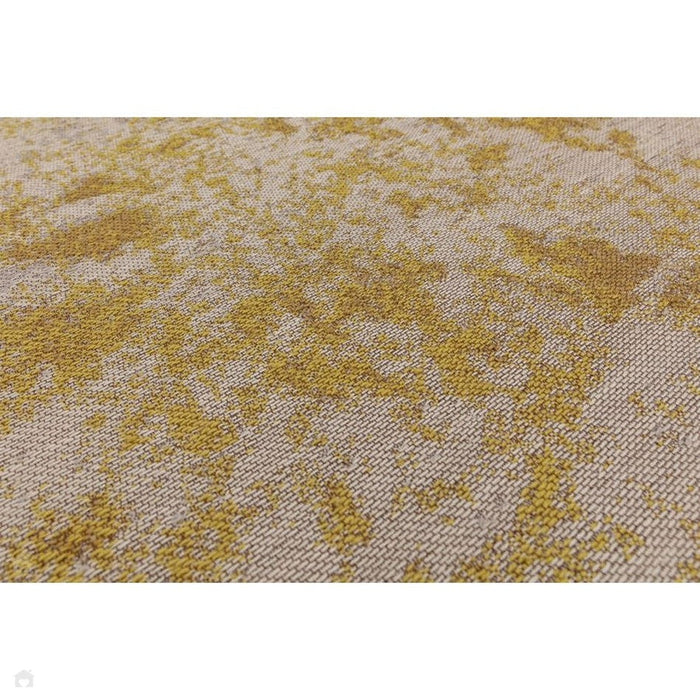 Dara Modern Abstract Durable Stain-Resistant Weatherproof Flatweave In-Outdoor Ochre Yellow/Silver/NaturalRug