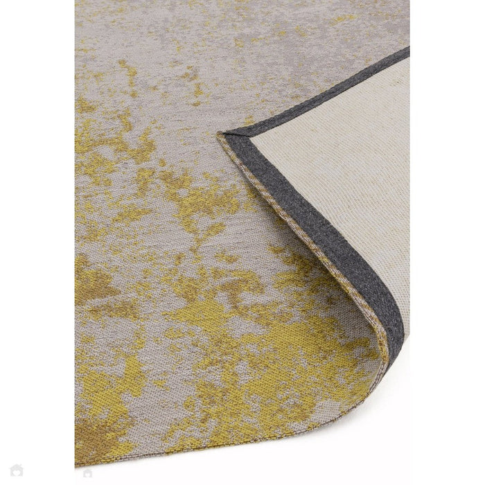 Dara Modern Abstract Durable Stain-Resistant Weatherproof Flatweave In-Outdoor Ochre Yellow/Silver/NaturalRug