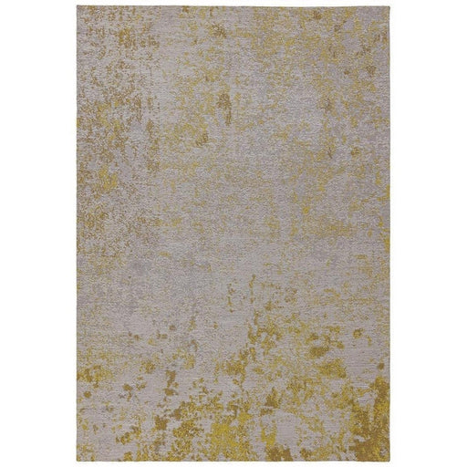 Dara Modern Abstract Durable Stain-Resistant Weatherproof Flatweave In-Outdoor Ochre Yellow/Silver/NaturalRug