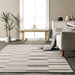 Dark Grey Cotton Banded Area Rug 160x230 cm