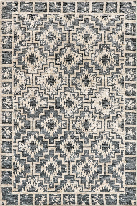 Dark Grey Geometric Celtic Area Rug 120x180 cm