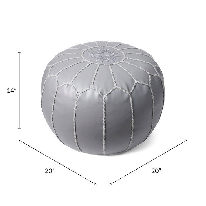 Dark Grey Moroccan Pouf Accent For Living Room Decor