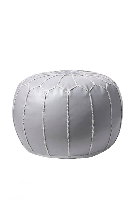 Dark Grey Moroccan Pouf Accent For Living Room Decor