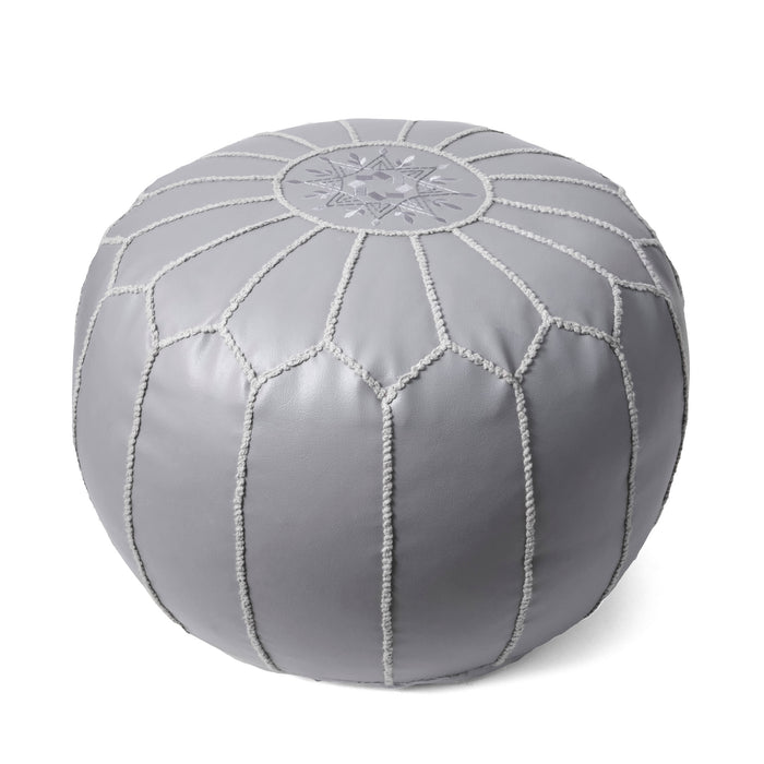 Dark Grey Moroccan Pouf Accent For Living Room Decor